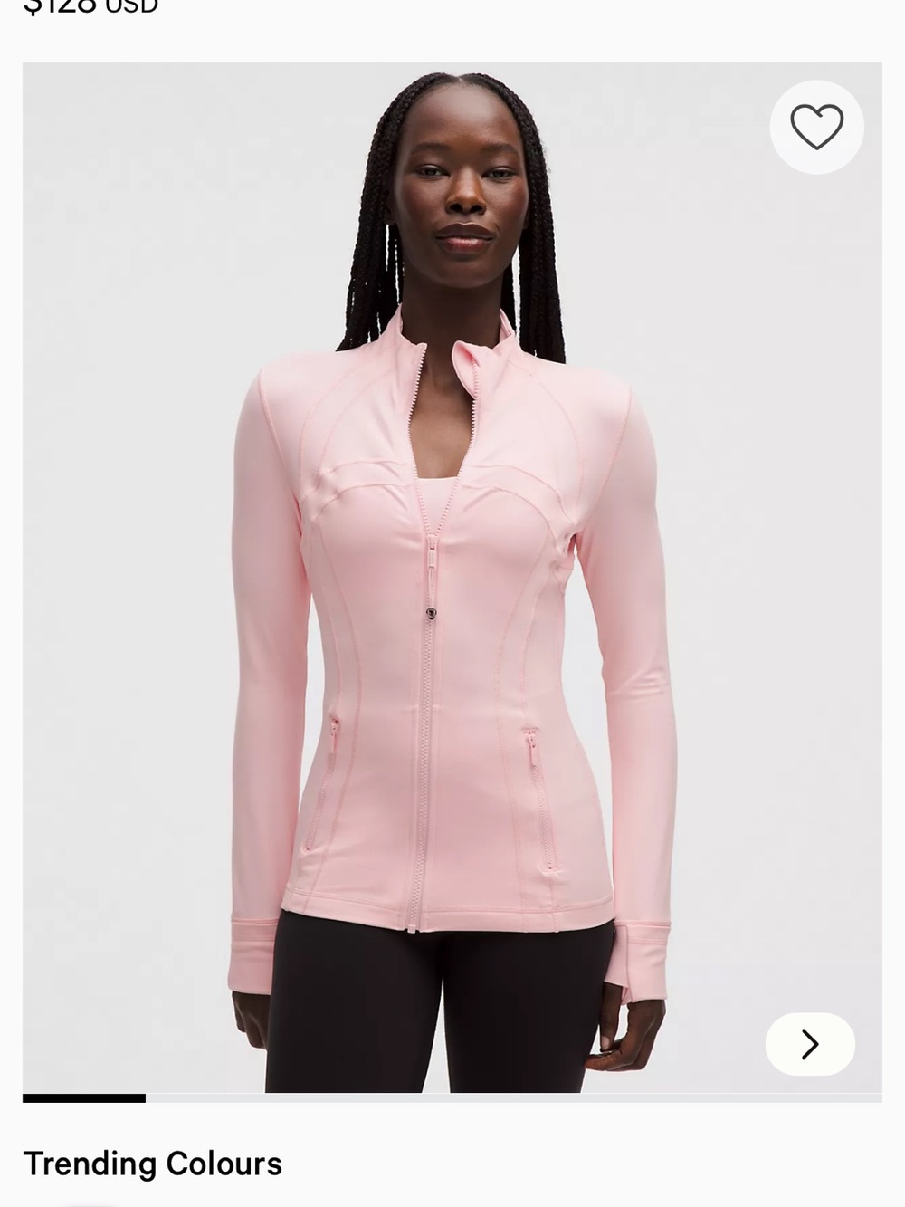 lululemon athletica Pink Full-Zip Athletic Jacket